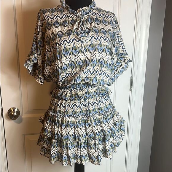 BNWT - MISA LOS ANGELES SIRIN COTTON DRESS - DIAMOND TILE - XS - Picture 1 of 8